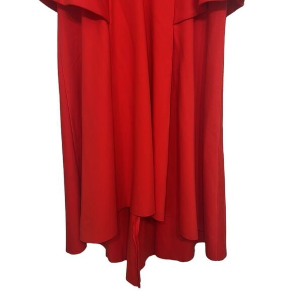 Red Dress Woman's Size XL Peplum Sleeveless High Low Hem Deep V-Neck Elliatt NEW - Picture 4 of 12